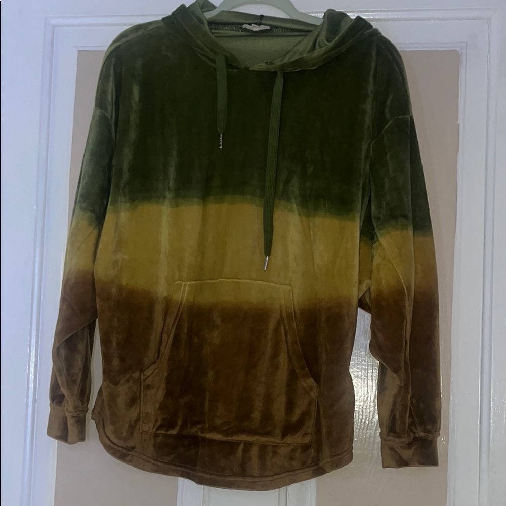 Green and Brown Ombre Hoodie